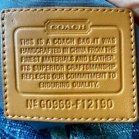 Coach Blue Denim Jumbo Signature Hobo Shoulder Bag F12190 - Picture 8 of 8